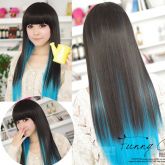 wig azul e preta